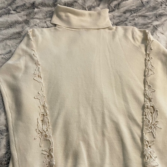 VINTAGE CASHMERE  WHITE SWEATER, Cashmere and wool blend, Meinanda, S.XL - Picture 8 of 9